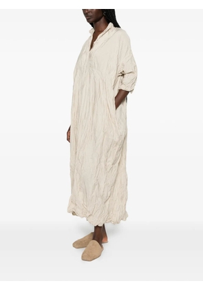 Daniela Gregis crinkled-finish midi dress - Neutrals