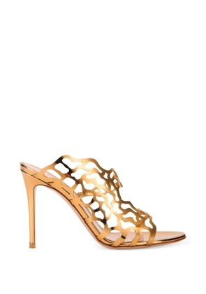 Gianvito Rossi cut-out metallic sandals - Gold