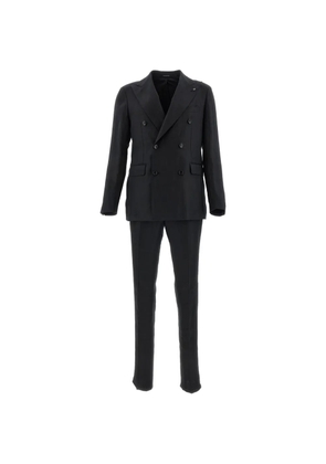 Tagliatore double-breasted linen suit - Black