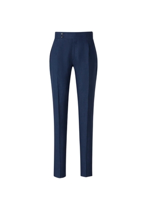 Scabal pleated side-adjuster trousers - Blue