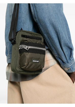 sacai zip-pocket crossbody bag - Green