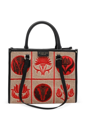 MY BEST BAG Atena Liberty embroidered tote bag - Neutrals