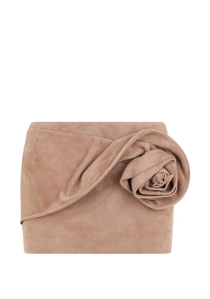 Magda Butrym rose-detail draped skirt - Neutrals