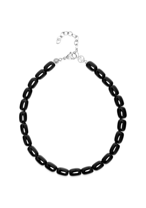 Nialaya Jewelry beaded onyx necklace - Silver