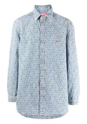 Diesel monogram-print long-sleeve shirt - Blue
