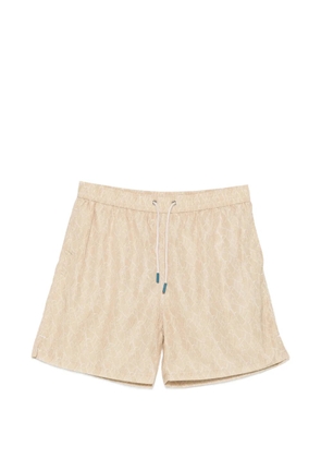 FeFè leaf-print drawstring swim shorts - Neutrals
