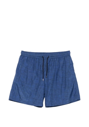 FeFè crosshatch-pattern drawstring swim shorts - Blue