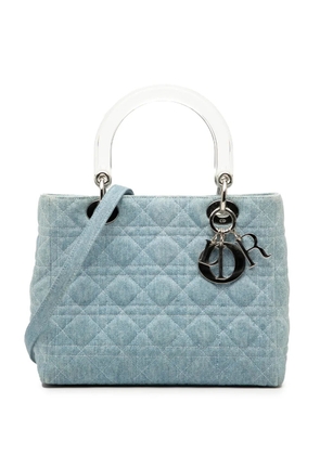 Christian Dior Pre-Owned 1998 Medium Denim Cannage Acrylic Handles Lady Dior satchel - Blue