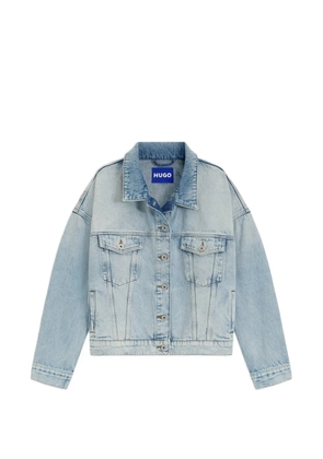 HUGO faded-effect drop-shoulder denim jacket - Blue
