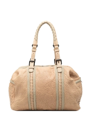 Bottega Veneta Pre-Owned 2012-2026 Intrecciato Trimmed Pebbled Lambskin Top Handle Bag tote bag - Neutrals