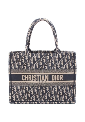 Christian Dior Pre-Owned 2010-2026 Medium Oblique Embroidered Canvas Book tote bag - Blue