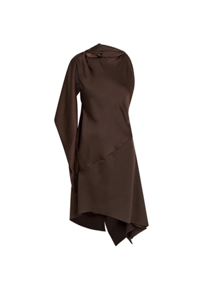 AARON ESH asymmetric draped mini dress - Brown