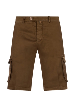 Kiton logo-patch knee-length shorts - Brown