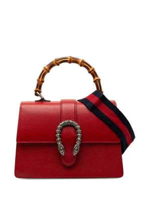 Gucci Pre-Owned 2016-2026 Medium Calfskin Bamboo Dionysus Web satchel - Red