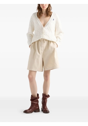 Prada cable-knit cotton cardigan - White