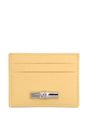 Longchamp Abito textured leather cardholder - Yellow