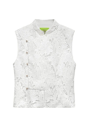 Shanghai Tang Tang lace-embroidered top - White