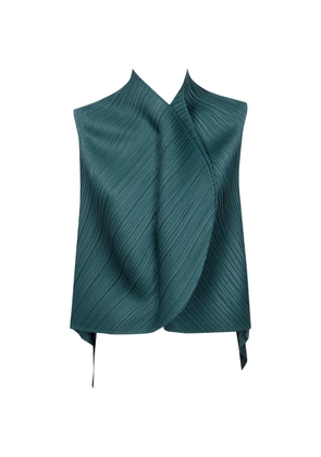 Pleats Please Issey Miyake Leaf pleated top - Green