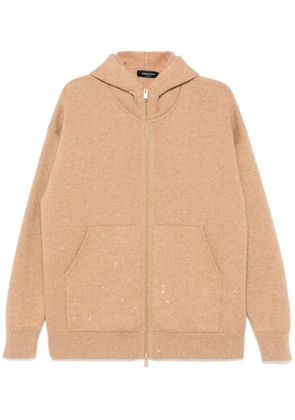 Fabiana Filippi sequin-embellished hoodie - Neutrals