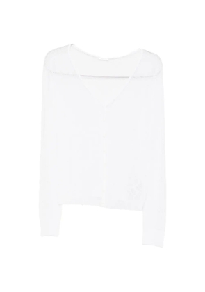 Roberto Collina V-neck open-knit sweater - White
