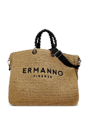 Ermanno Scervino logo-embroidered tote bag - Neutrals