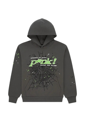 SP5DER Punk V2 spider-web hoodie - Grey