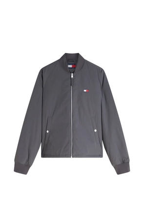 Tommy Hilfiger logo-patch zip-up bomber jacket - Grey