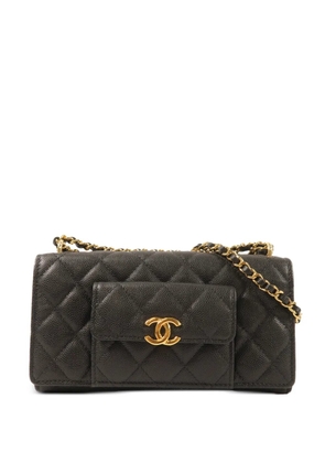 CHANEL Pre-Owned CC quilted caviar leather chain wallet - Black
