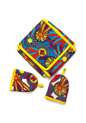 Hermès Pre-Owned 1990s printed cotton egg and toast set - Blue