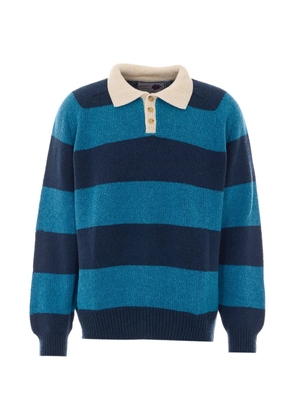 Howlin' striped long-sleeve polo shirt - Blue