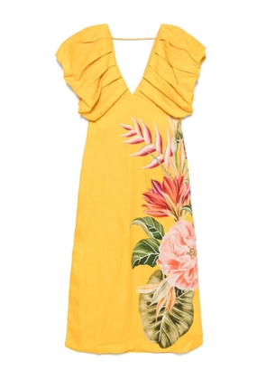 FARM Rio Spring Awakening midi dress - Yellow