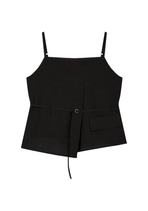 TOMBOY belted asymmetric-hem top - Black