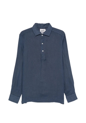 MC2 Saint Barth Raphael long-sleeve linen polo shirt - Blue