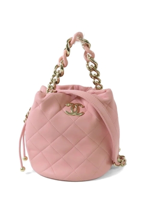 CHANEL Pre-Owned CC quilted bucket bag - Pink