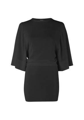 Jacquemus draped-waist flared-sleeve mini dress - Black