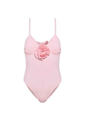 Moschino floral-appliqué cut-out swimsuit - Pink
