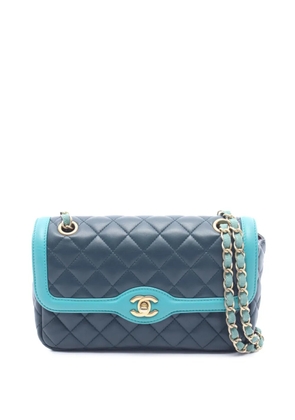 CHANEL Pre-Owned 2016-2017 Medium Quilted Lambskin Two-Tone Day Flap crossbody bag - Blue