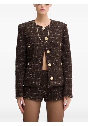 Miss Sixty gold-tone buttons tweed jacket - Brown