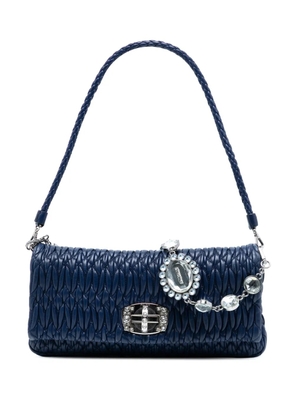 Miu Miu Pre-Owned 2021-2025 Matelasse Nappa Crystal Chain satchel - Blue