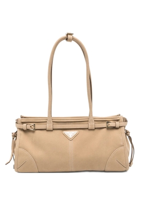 Prada medium Bonnie logo-plaque shoulder bag - Neutrals