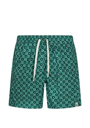 Altea geometric-print drawstring swim shorts - Green