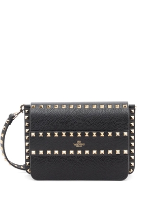 Valentino Garavani Rockstud small shoulder bag in grainy calfskin - Black