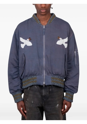 STORY mfg. embroidered reversible bomber jacket - Purple