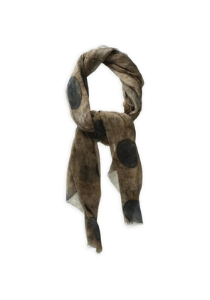Uma Wang polka-dot crinkled scarf - Brown