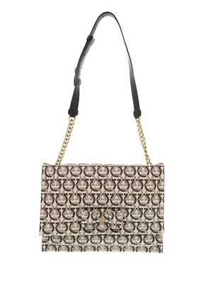 Ferragamo Pre-Owned 2010-2026 Gancini Canvas Viva Bow shoulder bag - Neutrals