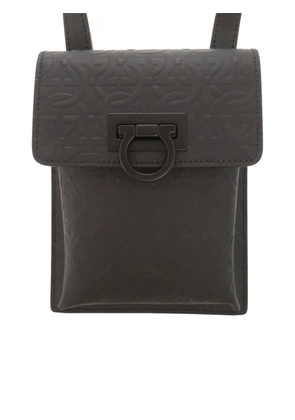 Ferragamo Pre-Owned 2010-2026 Gancini Embossed Leather Phone Pouch crossbody bag - Black