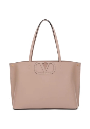 Valentino Garavani Fill Me small calfskin shopping bag - Neutrals