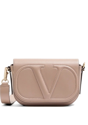 Valentino Garavani VLogo Walk small calfskin crossbody bag - Neutrals