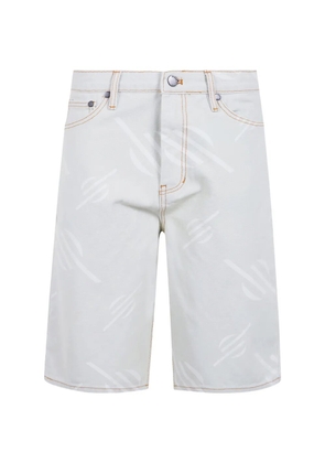 Daily Paper logo-print contrast-stitch shorts - Blue