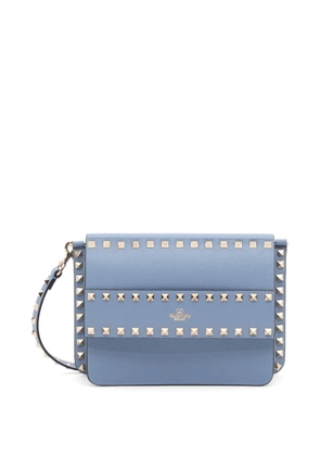 Valentino Garavani Rockstud small shoulder bag in grainy calfskin - Blue